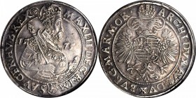AUSTRIA. Taler, 1575. Joachimsthal Mint. Maximilian II (1564-76). NGC EF-40.

Dav-8057. Minted at Joachimsthal, this Taler is sometimes cataloged un...