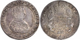 BELGIUM. Brabant. 2 Ducaton, 1680. Brussels Mint. Charles II (1665-1700). NGC AU-55.

Dav-4474; Delm-325A. While the single Ducatons were usually po...