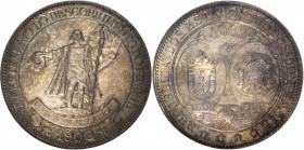 BRAZIL. 4000 Reis, 1900. NGC MS-65.

KM-502.1; LDMB-P680. Struck to commemorate the 400th Anniversary of discovery. Pedro Alvares Cabral standing an...