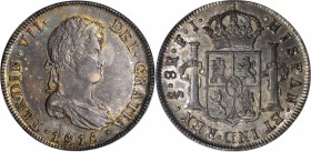 CHILE. 8 Reales, 1815-So FJ. Santiago Mint. Ferdinand VII (1808-33). PCGS AU-58 Gold Shield.

KM-80; Cal-type-165#631. Sharp for the issue, showing ...