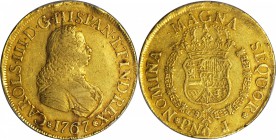 COLOMBIA. 8 Escudos, 1767-PN J. Popayan Mint. Charles III (1759-88). PCGS EF-45 Gold Shield.

Fr-24; Restrepo-70.9; KM-38.2; Cal-type-16#118. Rich m...