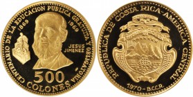 COSTA RICA. 500 Colones, 1970-BCCR. NGC PROOF-67 ULTRA CAMEO.

Fr-24; KM-198. From a mintage of only 3,507 pieces. Struck to commemorate the 100th A...