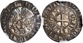 FRANCE. Crevecœur. Baudekin, ND. Jean I de Namur (1313-25). NGC MS-63.

23 mm; 2.01 gms. Boudeau-2075; Poey d'Avant-6924; Roberts-8414. Obverse: mou...