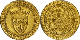 FRANCE. Ecu d'Or, ND (5th emission, 2 November 1411). Paris Mint. Charles VI (1380-1422). PCGS MS-64 Gold Shield.

Fr-291; Dupl-369D, Ciani-489. 3.7...