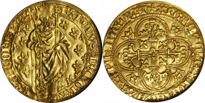 FRANCE. Royal d'Or, ND (1429). Poitiers Mint. Charles VII (1422-61). NGC AU-55....