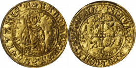 FRANCE. Aquitaine. Hardi d'Or, ND. Charles de France (1468-74). NGC MS-62.

Fr-20; Poey D'Avant-3146. Obverse: Half-length ruler holding a naked swo...