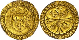 FRANCE. Ecu d'Or, ND. Lyon Mint. Louis XII (1498-1515). PCGS MS-64 Gold Shield.

Fr-325; Dupl-655; Ciani-909. 3.47 grams. Ecu d'Or au porc-epic type...