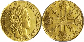 FRANCE. Louis d'Or, 1651-A. Paris Mint. Louis XIV (1643-1715). PCGS MS-61 Gold Shield.

6.73 gms. Fr-418; KM-157.1; Gad-245; Dupl-1422. A common dat...