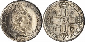 FRANCE. 1/2 Ecu, 1690-A. Louis XIV (1643-1715). PCGS MS-64+ Gold Shield.

KM-273.1; Gad-184. Struck on a new flan with surfaces that are stunningly ...