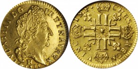 FRANCE. 1/2 Louis d'Or, 1711-H. La Rochelle Mint. Louis XIV (1643-1715). NGC AU-58.

Fr-445; KM-388.7; Gad-243. A RARE date (listed as "R4" in Gadou...