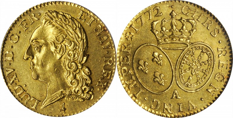 FRANCE. Louis d'Or, 1772-A. Paris Mint. Louis XV (1715-74). PCGS AU-55.

Fr-46...
