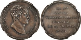 FRANCE. Silver 5 Franc Essai, AN XI (1802/3). Paris Mint. NGC MS-62.

Maz-629A. By Tiolier. Obverse: Bust right as First Consul; Reverse: Legend; pl...