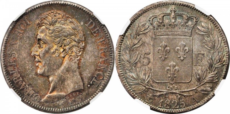 FRANCE. 5 Franc, 1825-A. Paris Mint. NGC MS-65.

Dav-88; Gad-643; KM-720.1. A ...