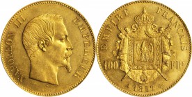 FRANCE. 100 Franc, 1857-A. PCGS MS-62 Gold Shield.

Fr-569; KM-786.1; Gad-1135. Visually choice for the assigned grade with fully detailed design el...