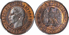 FRANCE. Pattern 2 Centimes Piefort, 1857-B. Rouen Mint. PCGS SP-65 BN Gold Shield.

Maz-1720b. Piefort - Reeded Edge. Stunningly preserved with dapp...