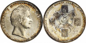 GERMANY. Bavaria. Taler, 1829. NGC MS-65.

Dav-564; KM-389; Thun-57. Struck to commemorate a commercial treaty between Bavaria, Prussia, Hesse and W...