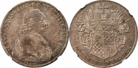 GERMANY. Eichstatt. Taler, 1783. Johann Anton III (1781-90). NGC AU-58.

KM-92; Dav-2211. One year type. Stunning quality for the assigned grade wit...
