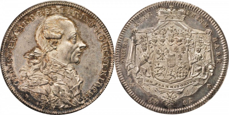 GERMANY. Hohenlohe-Kirchberg. Taler, 1781-W WKS. Christian Friedrich Karl (1767-...