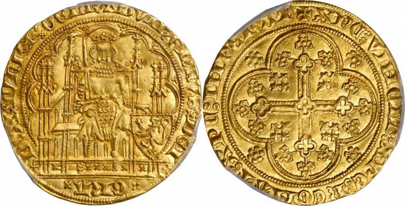 GERMANY. Julich-Cleve-Berg. Ecu d'Or, ND. Wilhelm III (1393-1402). PCGS MS-61 Go...