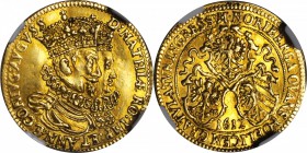 GERMANY. Nurnberg. Goldgulden, 1612. Matthias (1612-19). NGC AU-50.

Fr-1809; KM-15. A VERY SCARCE and seldom seen type, this being the first appear...
