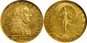 GERMANY. Pfalz (Palatinate). Lottery Ducat, ND. Mannheim Mint. Karl Theodor (1742-99). NGC AU-58.

Fr-2039; KM-424. Obverse: Mailed bust right, titl...