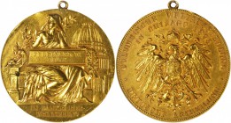GERMANY. Prussia. World's Columbian Exposition German/Prussian Gold Award Medal, 1893. NGC AU Details--Bent.

50 mm. Eglit-Unlisted. Awarded to Ferd...