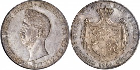 GERMANY. Reuss-Obergreiz. 2 Taler, 1844-A. PCGS AU-58.

Dav-797; KM-105. Incorrectly labelled "Reuss-Greiz" on the holder. From a mintage of 2,400 p...
