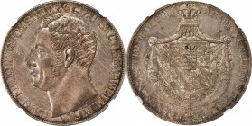 GERMANY. Saxe-Weimar-Eisenach. 2 Taler, 1842-A. NGC MS-62.

KM-200; Dav-844. From a mintage of 38,000 pieces. Exquisitely detailed with sporadic gra...