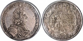 GERMANY. Saxony. Taler, 1701-ILH. Dresden Mint. Friedrich August II (1694-1733). PCGS AU-50.

Dav-7656; KM-707. A RARE type, struck 1699-1705 for Au...