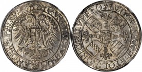 GERMANY. Stolberg. Taler, 1546. Nordlingen Mint. Ludwig II (1544-74). NGC MS-63.

Dav-9866; MB-11. A bold example of this early Taler with a near br...