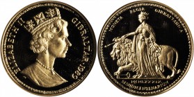 GIBRALTAR. 2 Sovereign, 1989. NGC PROOF-70 ULTRA CAMEO.

Fr-B2; KM-29. Una and the Lion issue. Visibly flawless with a strong cameo appearance and n...