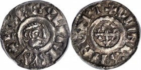 GREAT BRITAIN. Kings of Wessex. Penny, ND (839). Canterbury Mint. Aethulwulf (839-58). PCGS EF-45 Gold Shield.

S-1047, North-610. Phase 2, new port...