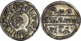 GREAT BRITAIN. Penny, ND. Aethelred I (865-871). PCGS MS-61 Gold Shield.

S-1055; North-622. Moneyer Biarnwine. Obverse: diademed bust right; Revers...