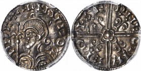 GREAT BRITAIN. Penny, ND. Harold l (1035-40). PCGS Genuine--Peck Marked, AU Details Gold Shield.

S-1165; North-803. Serne moneyer (not listed in No...