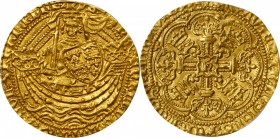 GREAT BRITAIN. Noble, ND. Henry V (1413-22). PCGS MS-62 Gold Shield.

6.99 gms. S-1742; Fr-109; North-1371. Cross pattee mint mark. Well struck with...