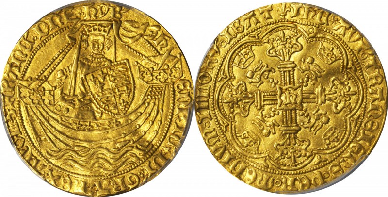 GREAT BRITAIN. Noble, ND (1422-27). Tower Mint (London). Henry VI First Reign (1...