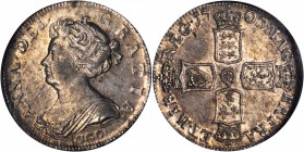 GREAT BRITAIN. Shilling, 1703-VIGO. Anne (1702-14). NGC MS-62.

S-3586; KM-517.1; ESC-1388 (old ESC-1131 listed on holder). Signed 'VIGO' below Anne...