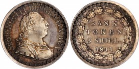 GREAT BRITAIN. 3 Shilling Bank Token, 1811. PCGS PROOF-64 CAMEO Gold Shield.

S-3769; KM-Tn4. Issued by the Bank of England. Highly elusive as a Pro...