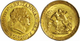 GREAT BRITAIN. Sovereign, 1820. PCGS MS-62 Gold Shield.

S-3785C; Fr-371; KM-674. Large date, open 2 type. Signs of handling consistent for the grad...