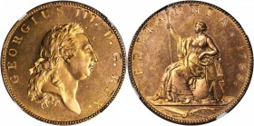 GREAT BRITAIN. Gilt 1/2 Penny Pattern, 1788. NGC PROOF-66.

P-966; cf. KM-PnA63. Late Soho issue struck in brown-gilt. Laureate bust of George III r...