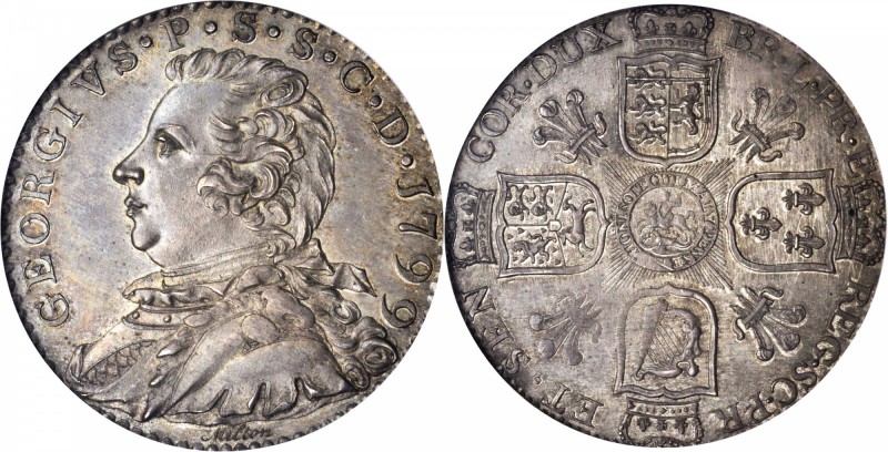 GREAT BRITAIN. Silver 1/2 Crown Pattern, 1799. Ayrshire Mint. George, Prince of ...