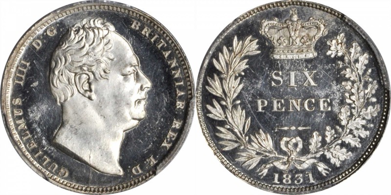 GREAT BRITAIN. 6 Pence, 1831. PCGS PROOF-63 DEEP CAMEO.

S-3836; ESC-1674; KM-...