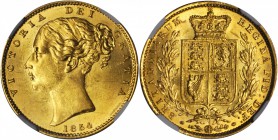 GREAT BRITAIN. Sovereign, 1854. NGC MS-62.

S-3852d; Fr-387e; KM-736.1. "W. W." incuse on truncation. Highly lustrous with pinpoint detail throughou...