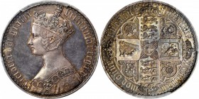 GREAT BRITAIN. Gothic Crown, 1847. PCGS PROOF-63 Gold Shield.

S-3883; Dav-106; KM-744; ESC-2571. Gothic type bust, "UNDECIMO" on edge. A crisply st...