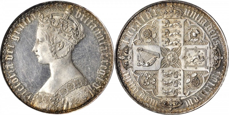 GREAT BRITAIN. Gothic Crown, 1847. PCGS PROOF-61 Gold Shield.

S-3883; KM-744;...