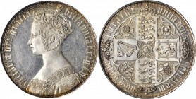 GREAT BRITAIN. Gothic Crown, 1847. PCGS PROOF-61 Gold Shield.

S-3883; KM-744; Dav-106; ESC-2571. Gothic type bust, "UNDECIMO" on edge. Far more att...