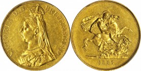 GREAT BRITAIN. "Golden Jubilee" Four Piece Gold Mint Set, 1887. All PCGS Gold Shield Certified.

Struck for the Golden Jubilee (50th Anniversary) of...