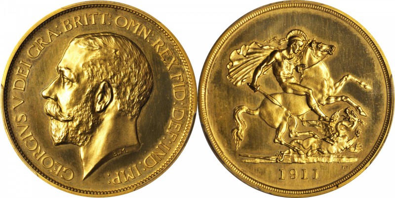 GREAT BRITAIN. Four Piece Gold Proof Set, 1911. All PCGS Gold Shield Certified....