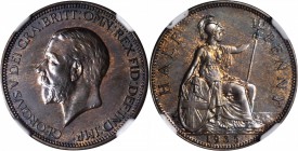 GREAT BRITAIN. 1/2 Penny, 1935. NGC PROOF-66 BN.

S-4058; KM-837. Nearly pristine with remarkable gloss over the surfaces and overlying deep blue to...