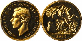 GREAT BRITAIN. Sovereign, 1937. PCGS PROOF-65 Gold Shield.

S-4076; Fr-411; KM-859. From a mintage of just 5,001 pieces and an ever-popular one year...